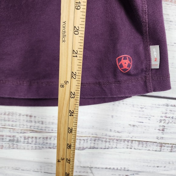 Ariat FR Work V-Neck Shirt Women's M Purple CAT 2 NFPA 2112 Workwear - Picture 8 of 9